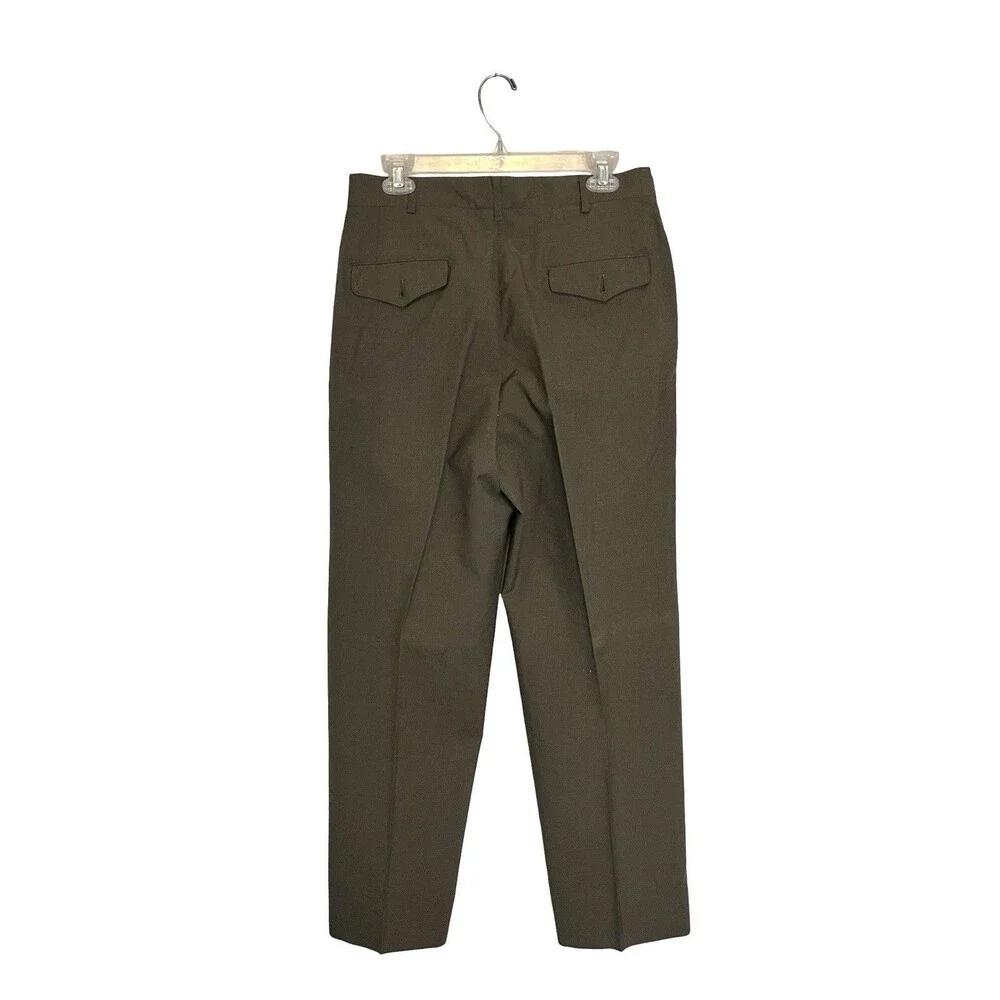 Vintage US Army Tropical Green 2241 Dress Uniform Trousers 32L Wool Blend USA